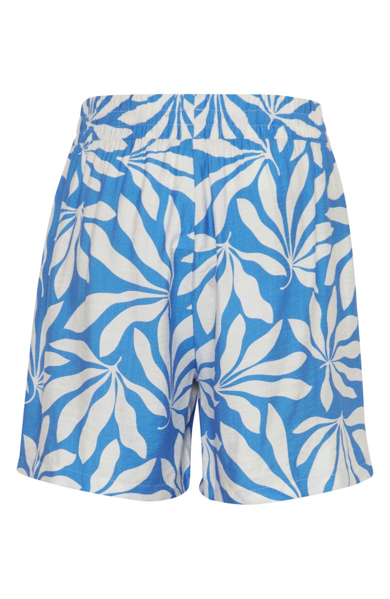 B.YOUNG Isela Printed Drawstring Shorts, Alternate, color, Palace Blue Palms