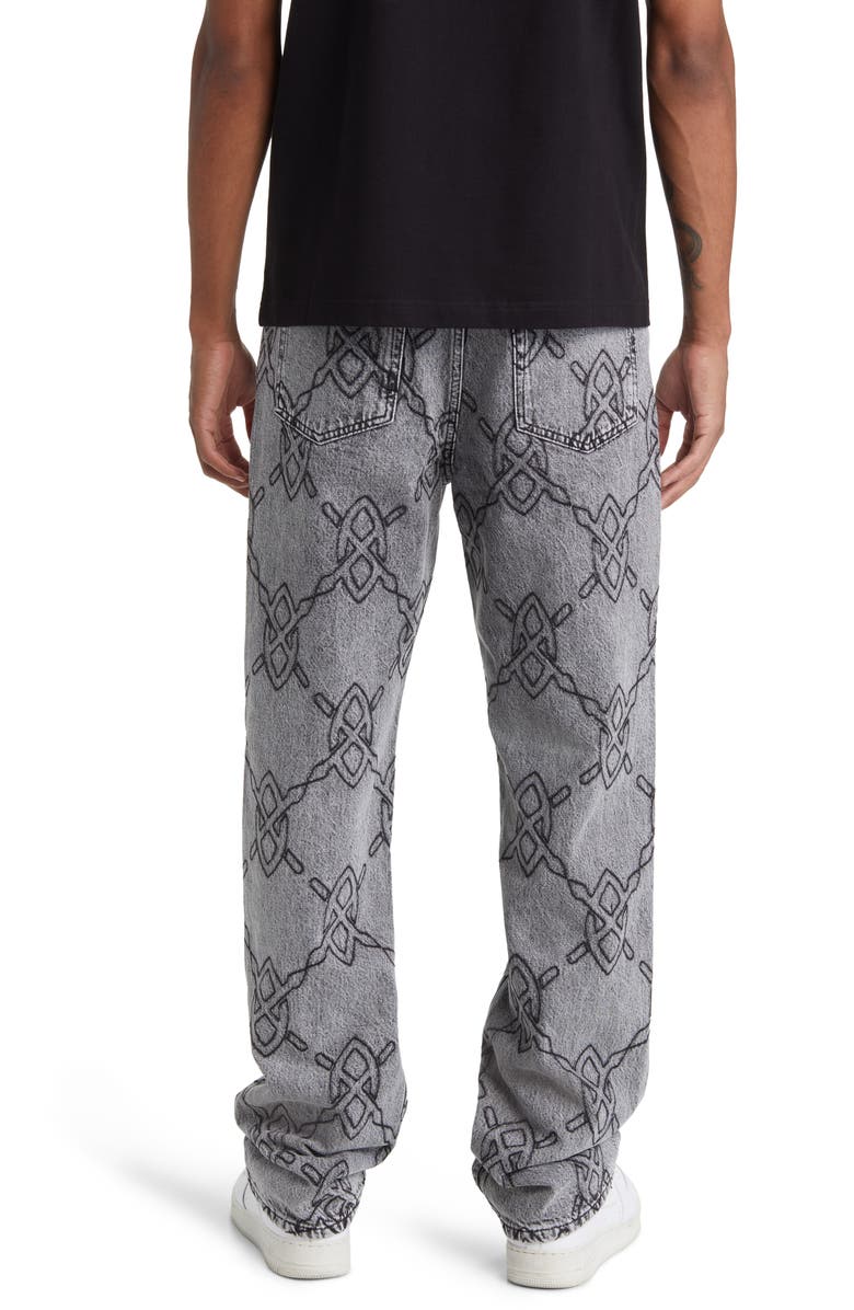 DAILY PAPER Rahul Logo Print Straight Leg Nonstretch Denim Jeans, Alternate, color, 