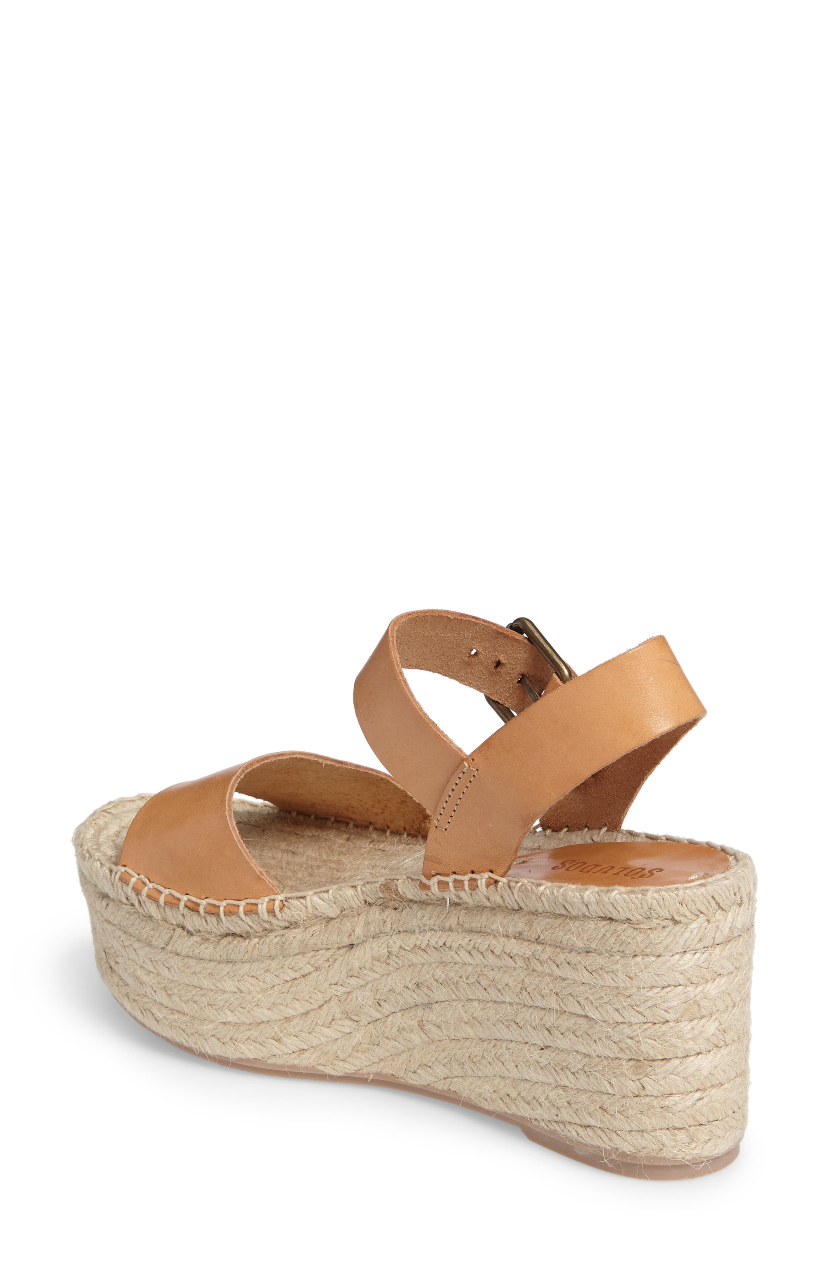 Platform Wedge Sandal, Alternate, color, NUDE LEATHER