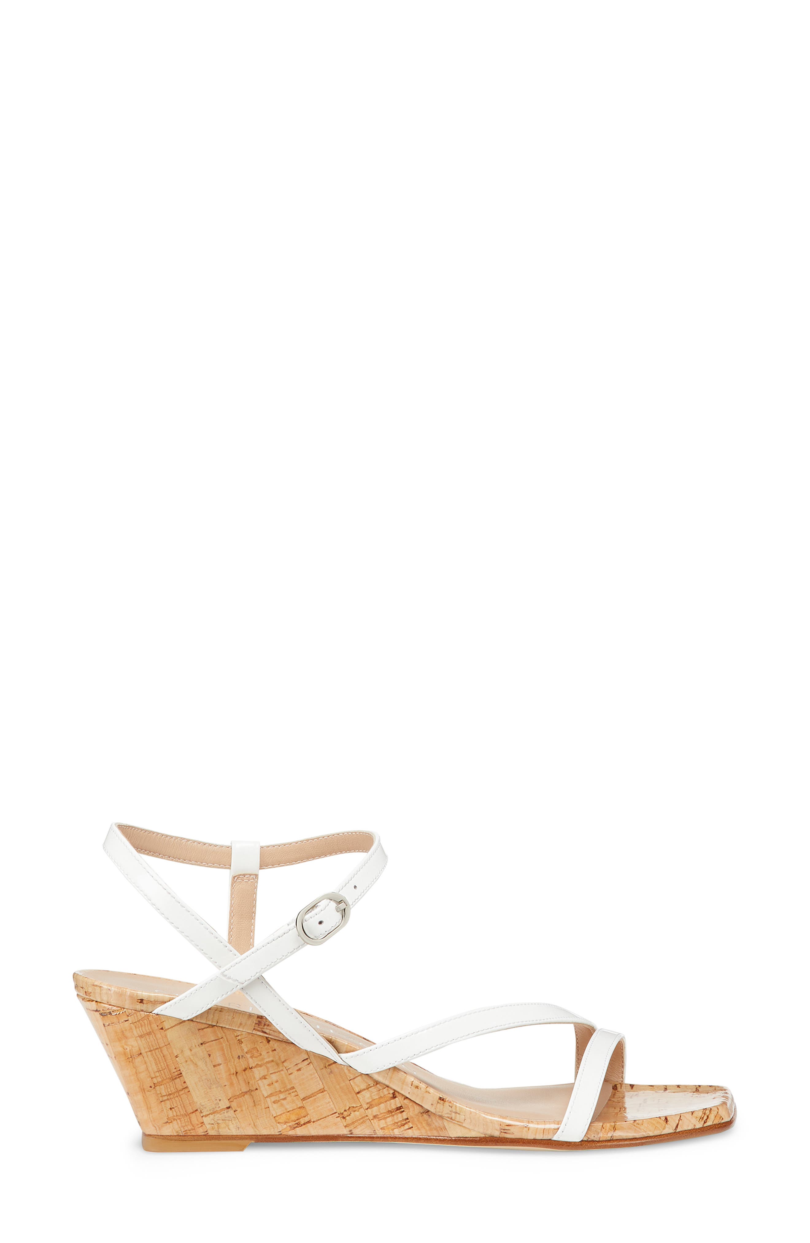 Stuart Weitzman Oasis 50 Wedge Sandal, Alternate, color, White.