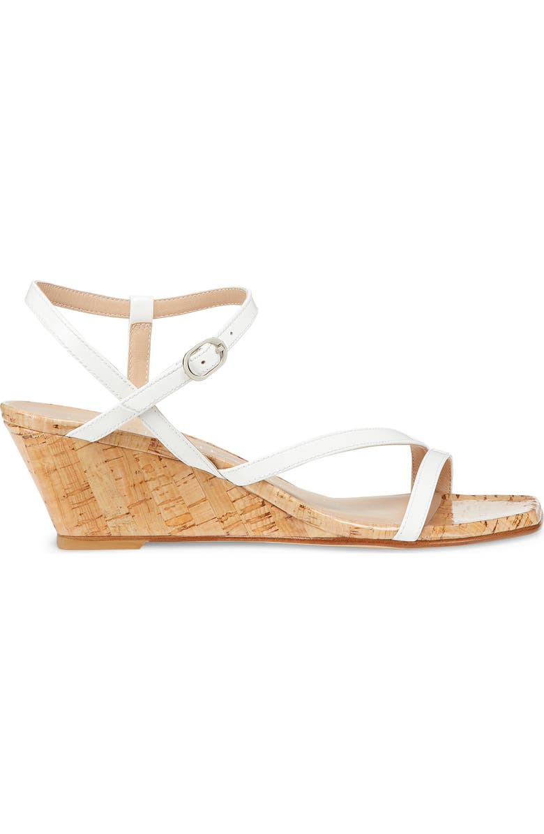 Stuart Weitzman Oasis 50 Wedge Sandal, Alternate, color, White.
