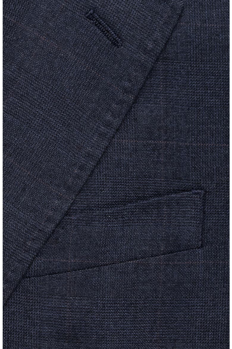 Plaid Wool Suit Jacket, Alternate, color, Navy Plaid