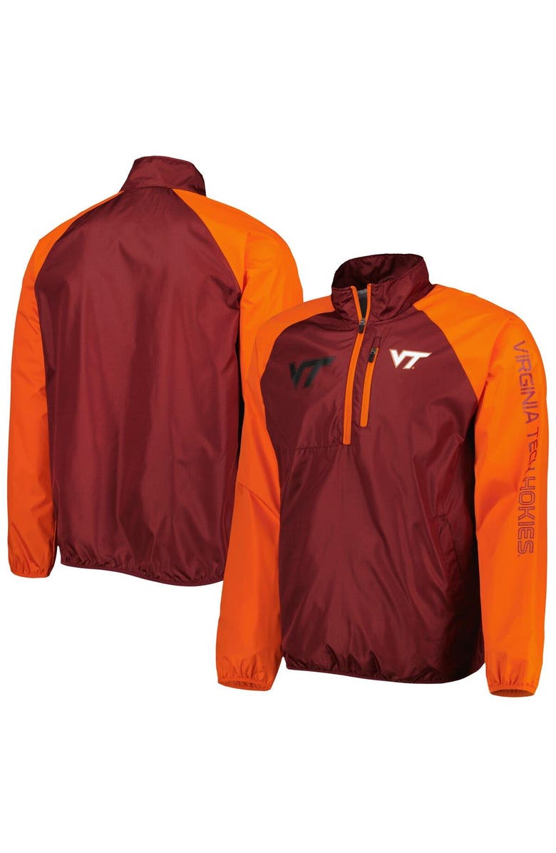 G-III SPORTS BY CARL BANKS Men's G-III Sports by Carl Banks Maroon/Orange Virginia Tech Hokies Point Guard Raglan Half-Zip Jacket, Main, color, 