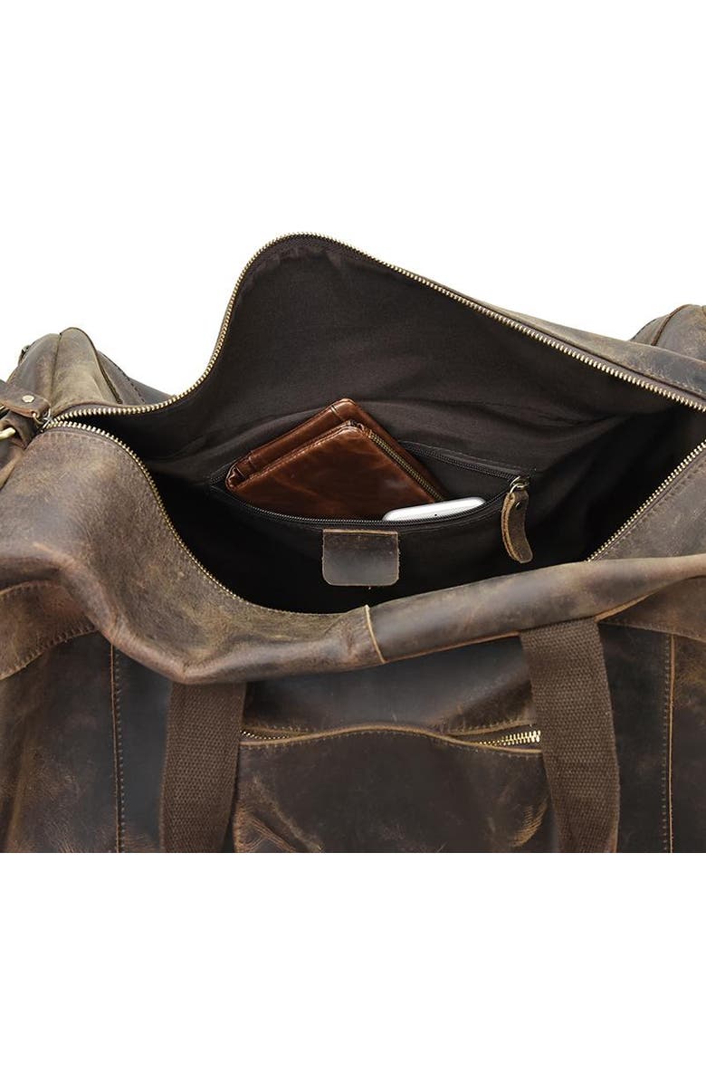 STEEL HORSE LEATHER The Colden Duffle Bag | Large Capacity Leather Weekender, Alternate, color, Dark Brown