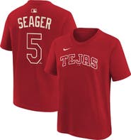 Nike Youth Nike Corey Seager Red Texas Rangers 2026 City Connect Name & Number T-Shirt