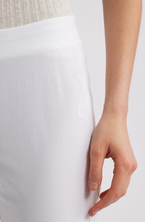 Eileen Fisher High Waist Slim Ankle Pants In White