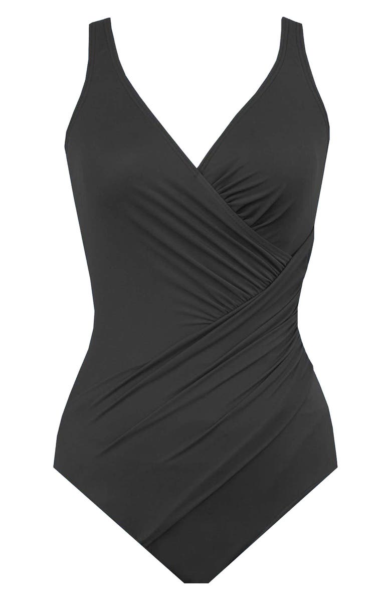 Miraclesuit<sup>®</sup> Oceanus One-Piece Swimsuit, Main, color, Blk