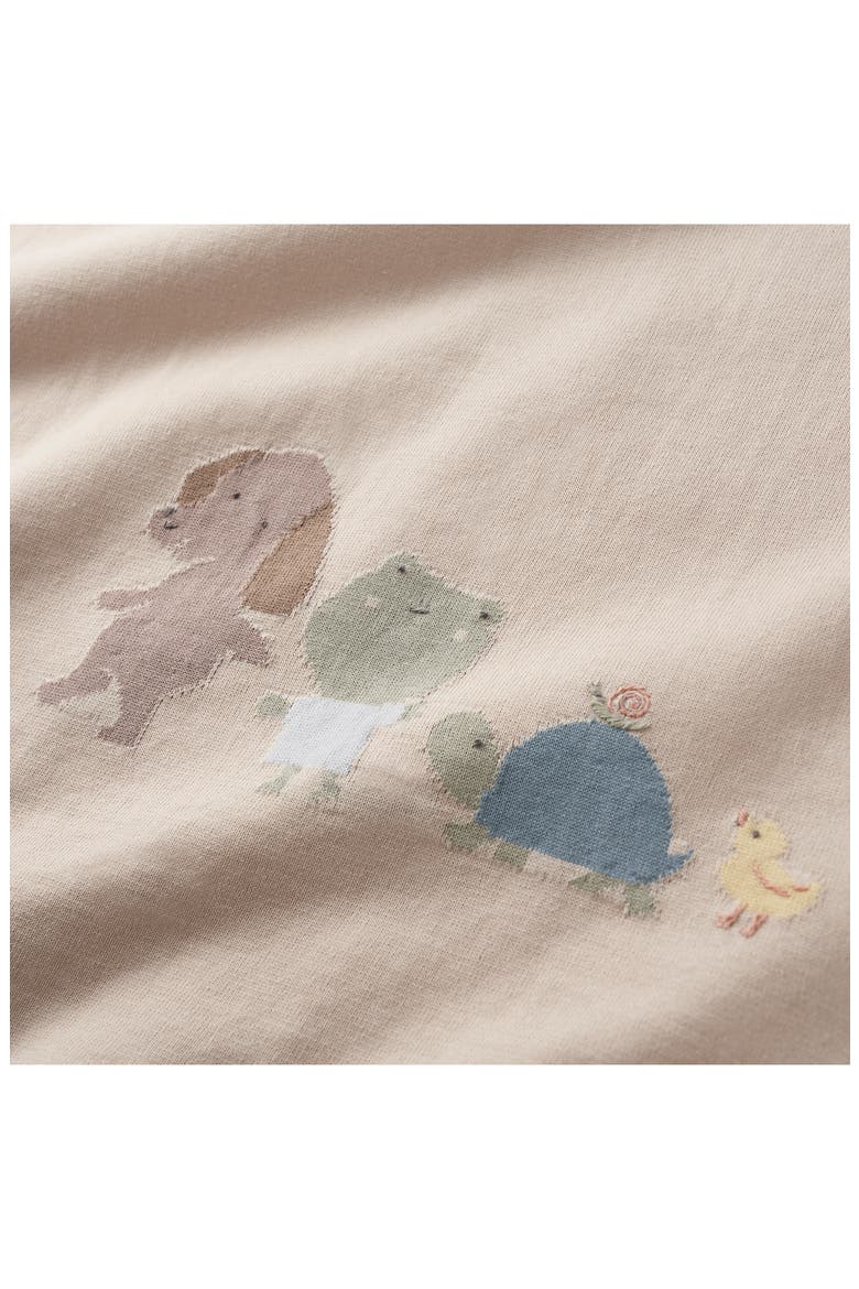 Pond Friends Cotton Knit Blanket, Alternate, color, WHEAT