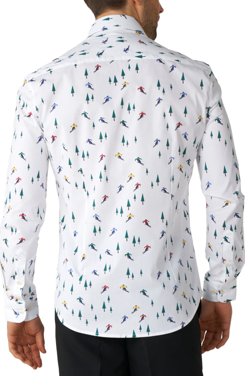 OppoSuits Winter Sprinter Stretch Button-Up Shirt, Alternate, color, White