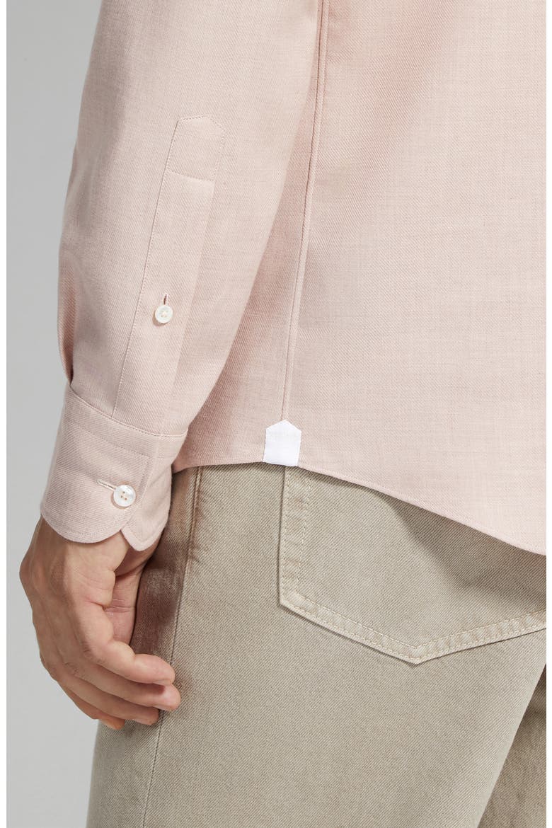 Cashco Cashmere & Cotton Button-Up Shirt, Alternate, color, LIGHT PINK MELANGE