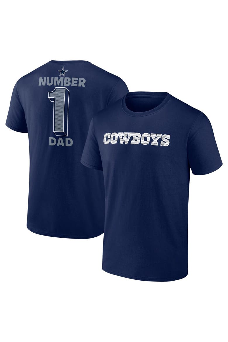 Men's Fanatics Navy Dallas Cowboys Big & Tall Number One Dad T-Shirt, Main, color, Navy