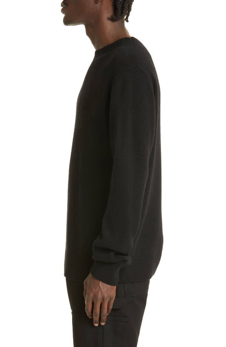 The Elder Statesman Gender Inclusive Simple Cashmere Sweater, Alternate, color, Black