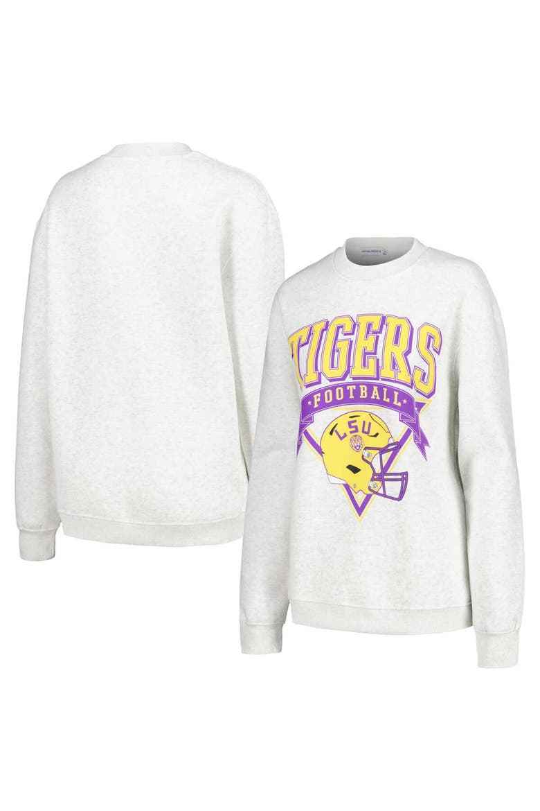 Women's Established & Co. Ash LSU Tigers Logo Pullover Sweatshirt, Alternate, color, Ash