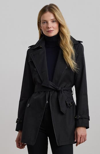 Lauren Ralph Lauren Belted Double Breasted Trench Coat with Lauren Ralph Lauren Belted Double Breasted Trench Coat with