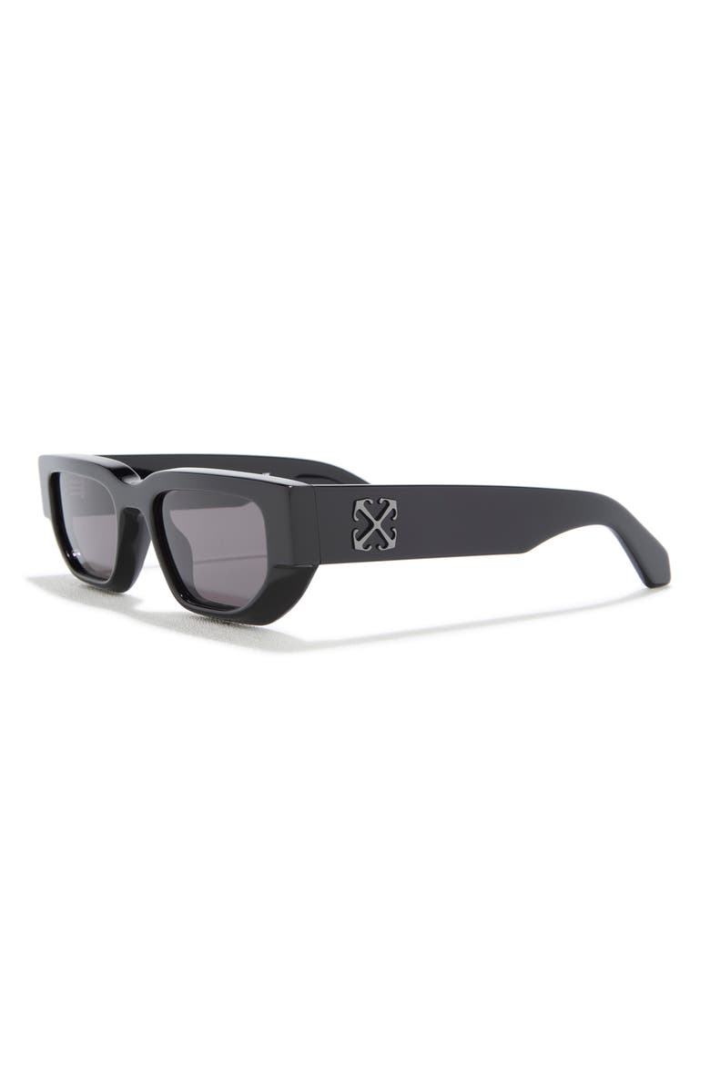 Greeley 50mm Rectangular Sunglasses, Alternate, color, BLACK DARK GREY