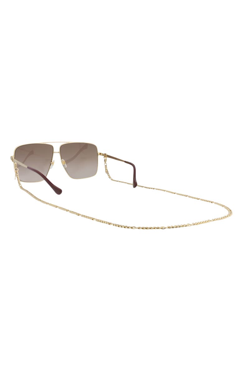 Gucci 63mm Oversize Square Sunglasses, Alternate, color, Gold Gold Brown
