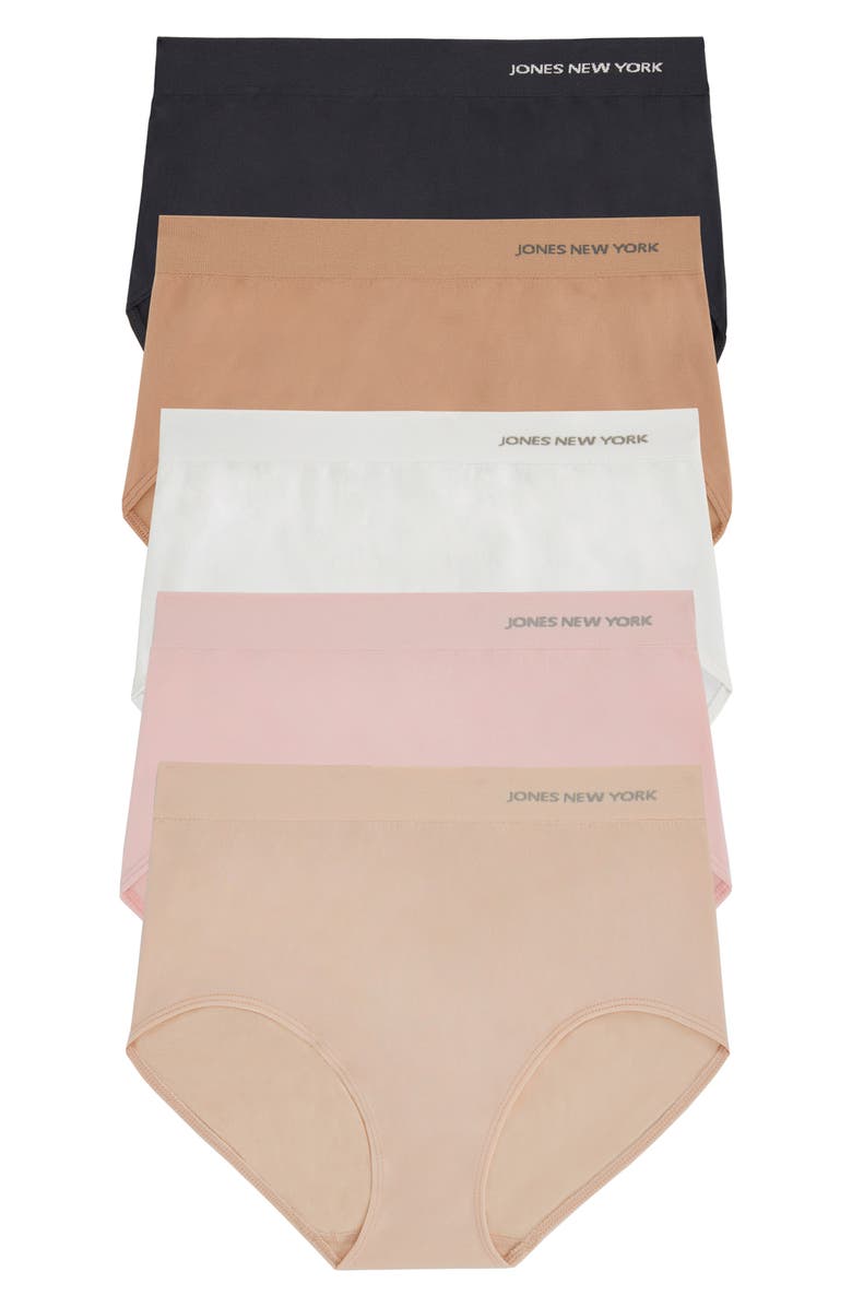 Jones New York Seamless 5-Pack Briefs, Main, color,