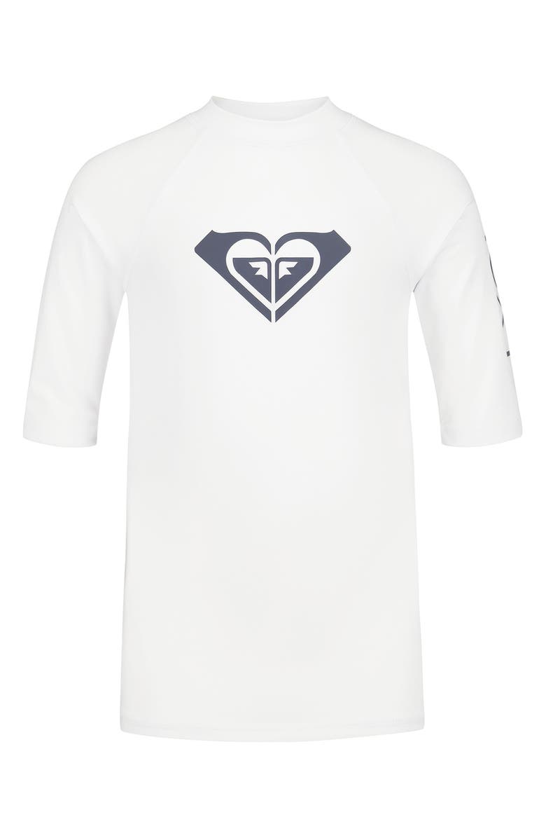 Roxy Kids' Whole Hearted UPF Rashguard, Main, color, Bright White