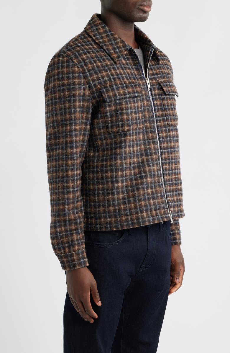 Wax London Osier Drawn Check Jacket, Alternate, color, Navy / Brown