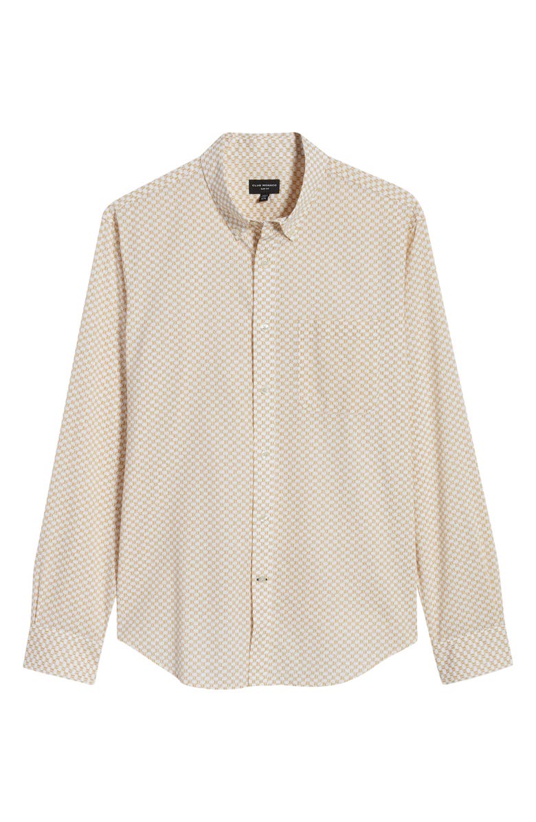 Club Monaco Slim Fit Honeycomb Print Button-Down Shirt, Alternate, color, 