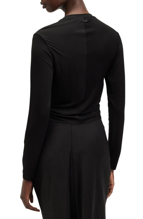 Allsaints Xylia Tie Front Crop Top In Black