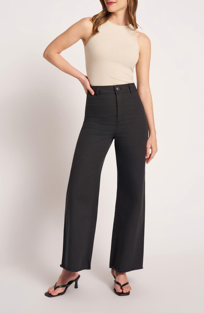 matty m. Lizzie Crop Wide Leg Pants, Alternate, color, Black/ Ivory