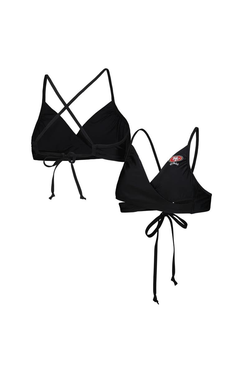 G-III 4HER BY CARL BANKS Women's G-III 4Her by Carl Banks Black San Francisco 49ers Hall of Fame Bikini Top, Main, color, Black