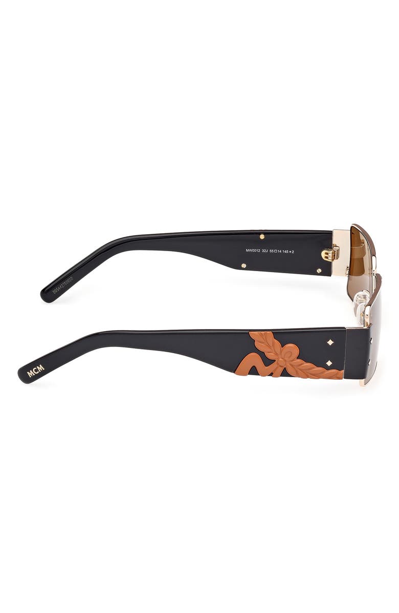 MCM 55mm Rectangular Sunglasses, Alternate, color, Gold / Roviex / Black