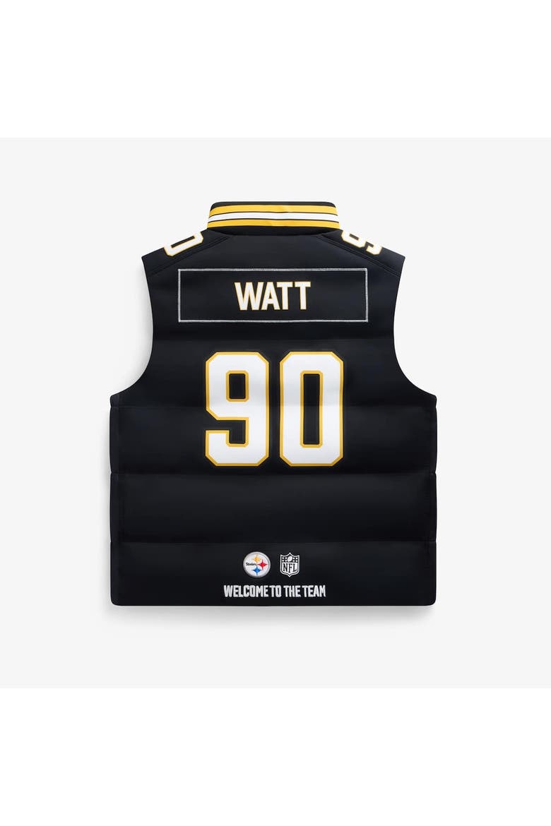 Unisex T.J. Watt Black Pittsburgh Steelers Player Puffer Vest, Alternate, color, Black