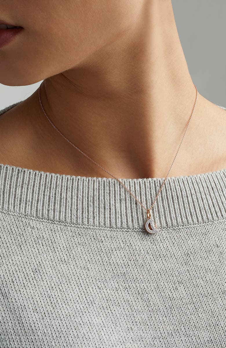 Monica Vinader Alphabet Moon Diamond Pendant Charm, Alternate, color,