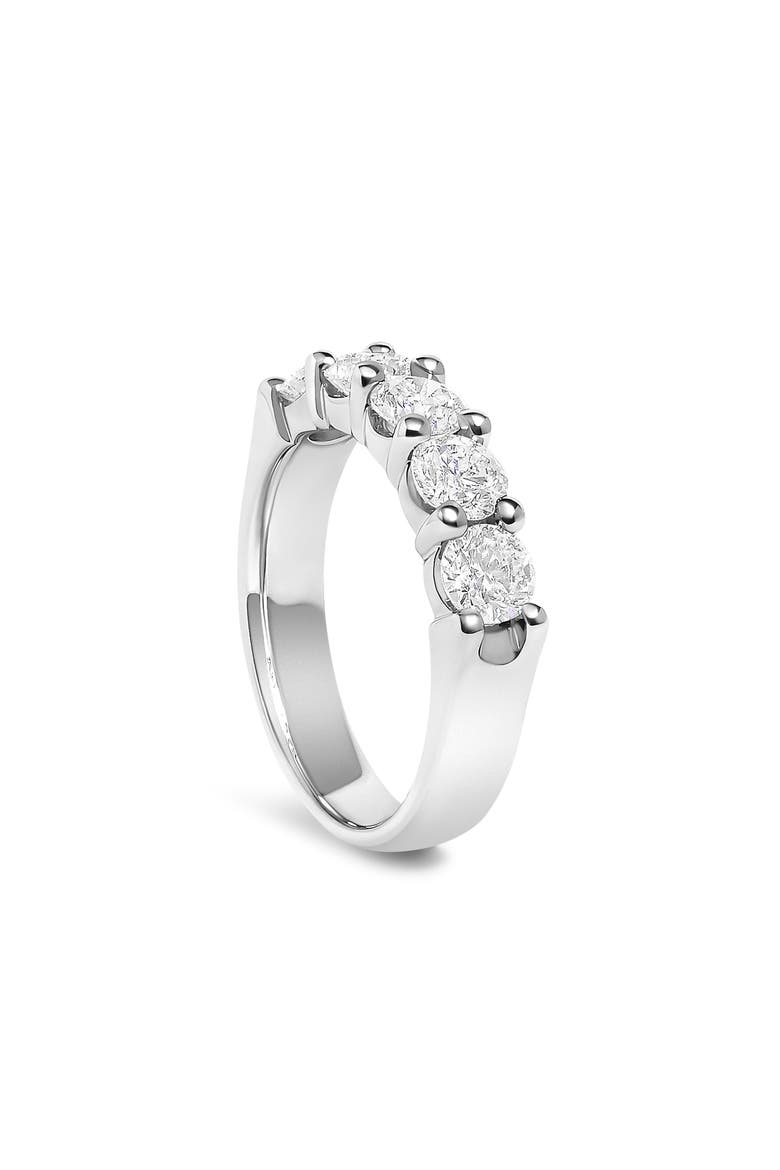 14K White Gold 1 1/2 Ctw Diamond 5 Stone Band Ring, Alternate, color, White Gold