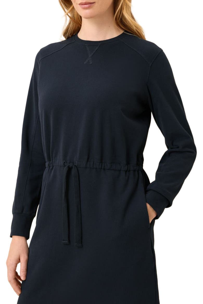 Organic Cotton CloudKnit Sweatshirt Dress, Alternate, color, Midnight Blue