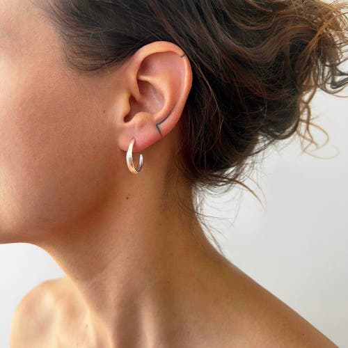 Astor & Orion Women's Crescent Silver Hoops Small In Silver