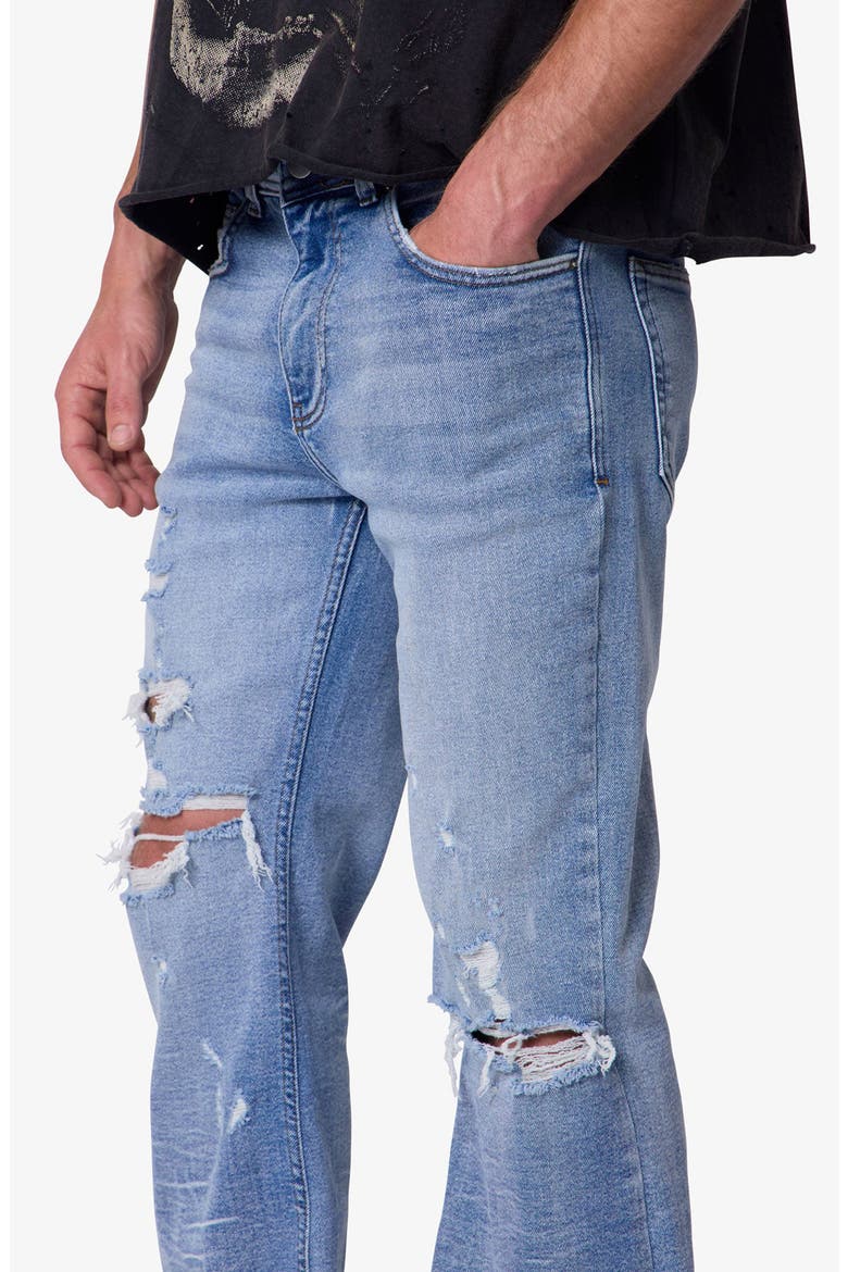 Distressed Super Flare Jeans, Alternate, color, BLUE