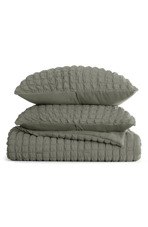 Seersucker Textured 3-Piece Comforter Set