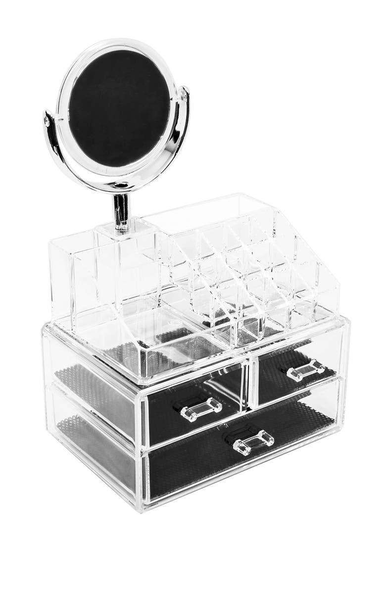 SORBUS Makeup Storage Organizer with Magnifying Mirror, Alternate, color, 