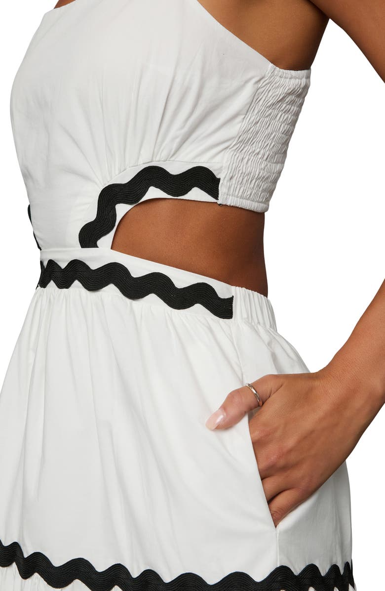 VICI Collection Monica Rickrack Trim Cutout Midi Dress, Alternate, color, 