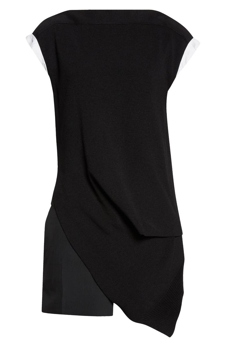 Sacai Suiting X Knit Dress, Main, color, Black