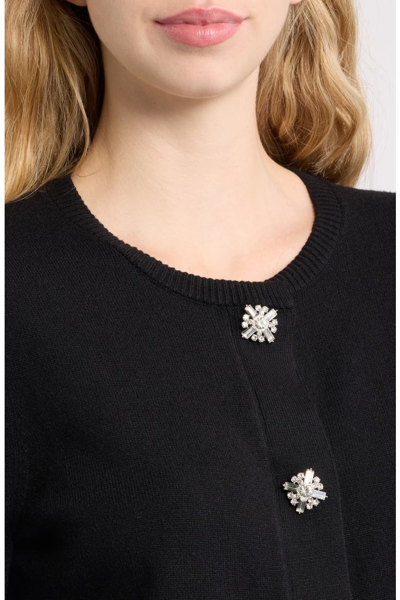 Novelty Button Cardigan, Alternate, color, ANNE BLACK