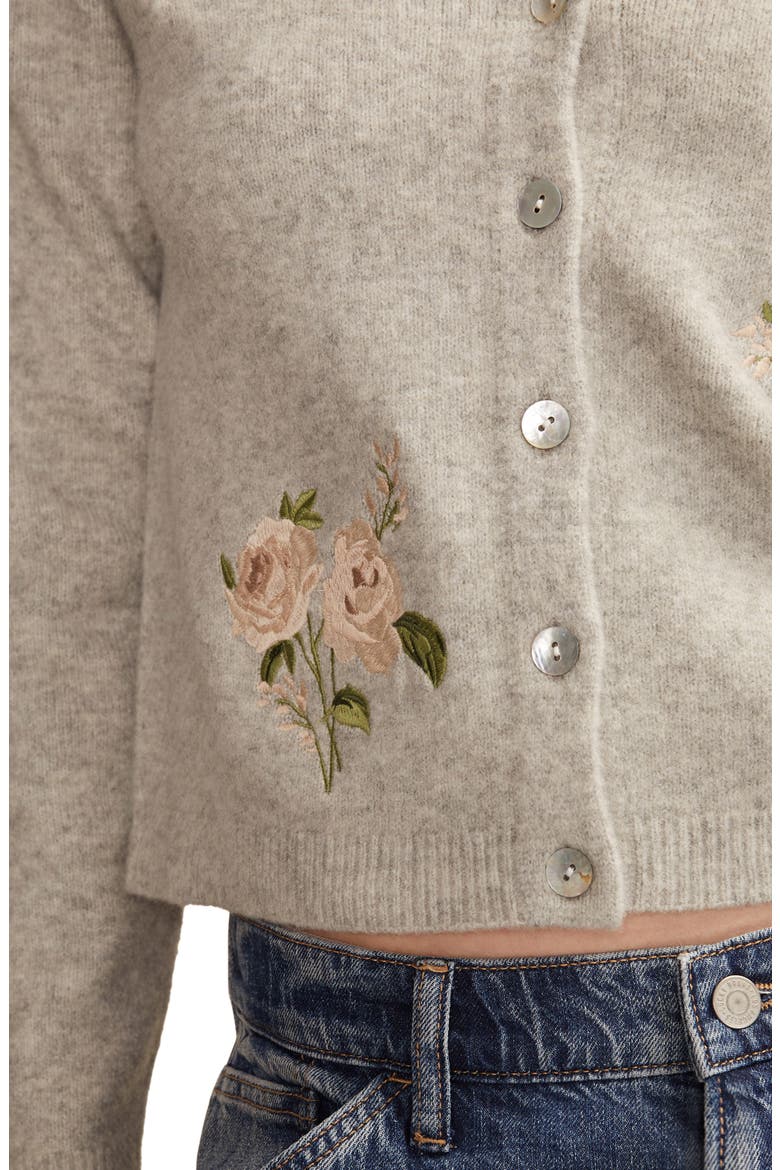 Cloud Soft Embroidered Cardigan, Alternate, color, LIGHT HEATHER GREY