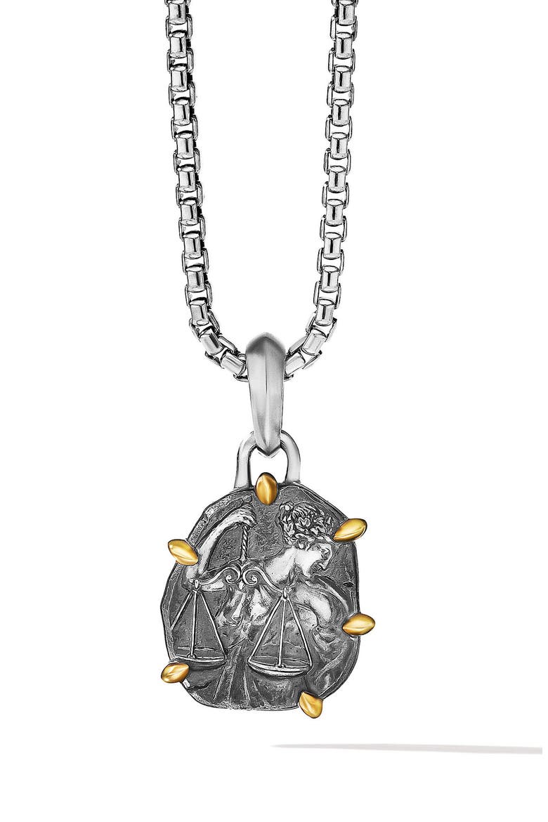 Zodiac Amulet Pendant, Main, color, SILVER-LIBRA