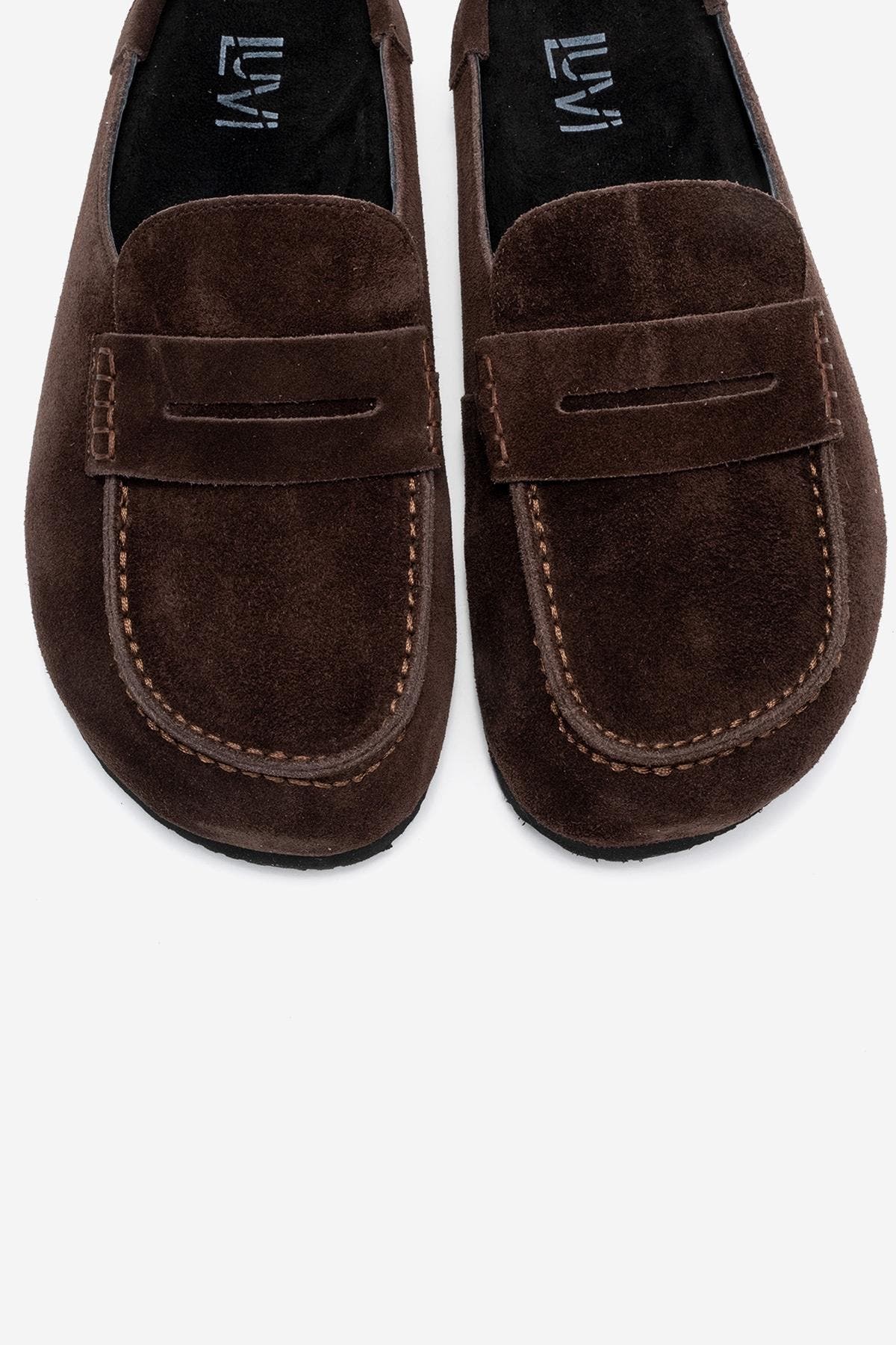 Priva Leather Slip-On Slipper, Alternate, color, Brown Suede