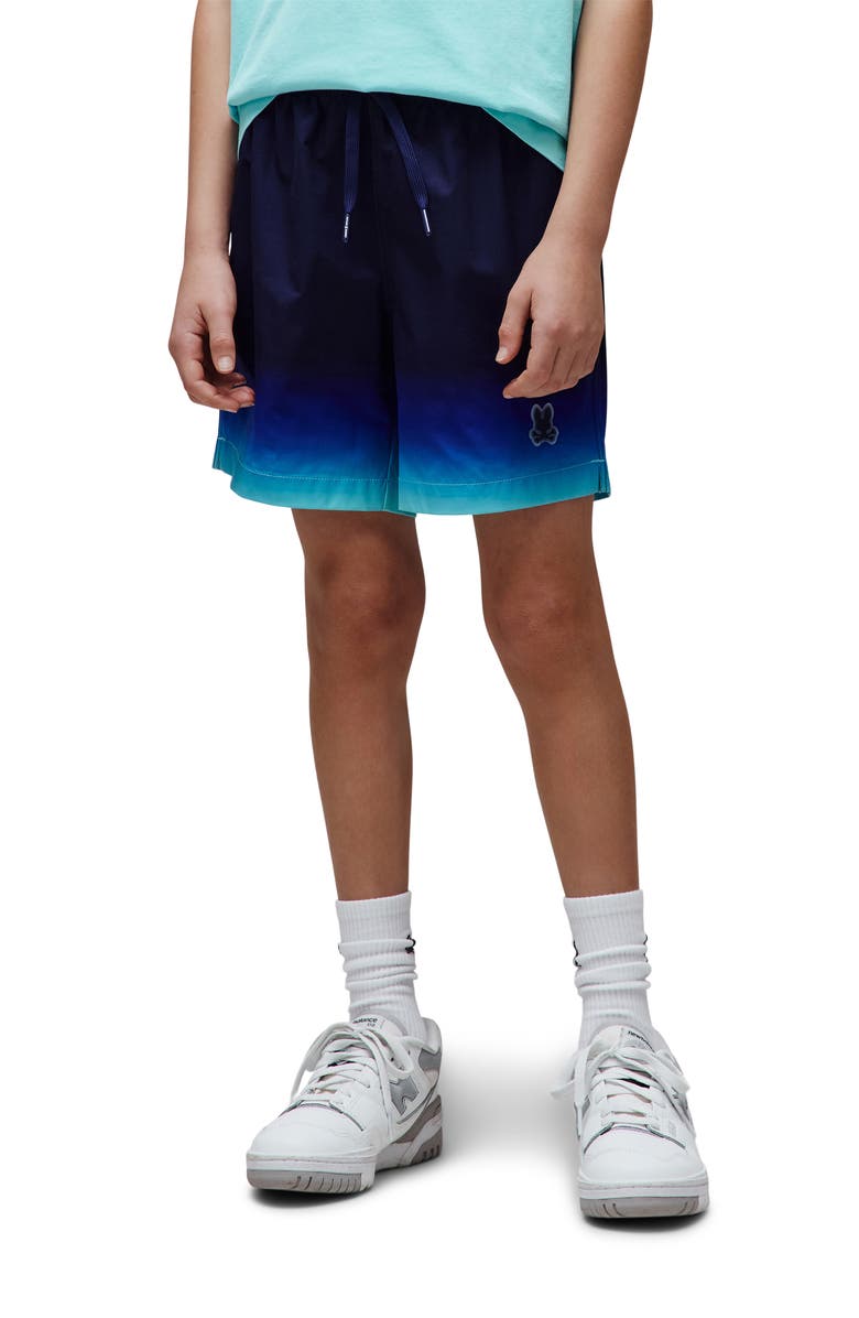 Psycho Bunny Kids' Dax Ombré Swim Trunks, Alternate, color, Evening Blue