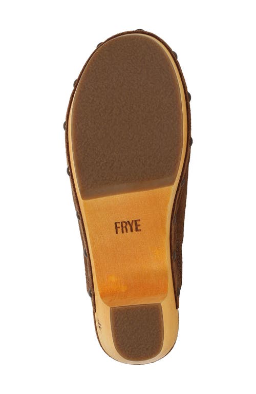 Frye Jessica Clog In Walnut - Swan Suede
