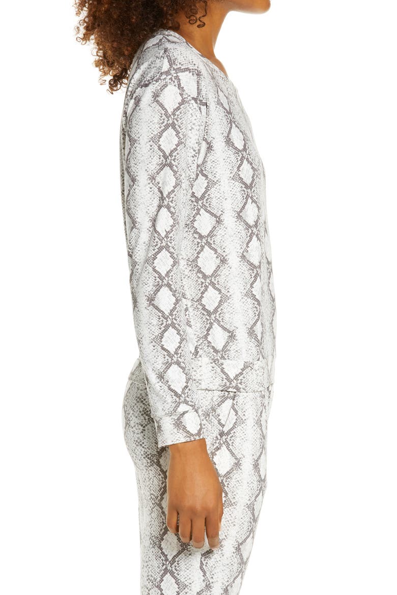 Python Print Pullover, Alternate, color, BLACK WHITE