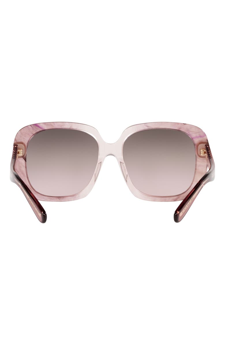 COACH 56mm Square Sunglasses, Alternate, color, Transparent Pink