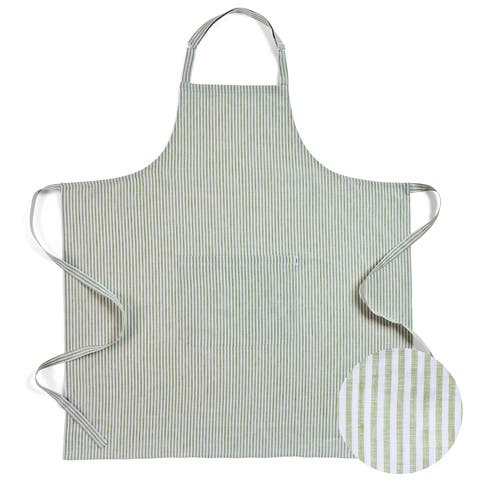 Linen Apron 38 x 36 in for Dining Table, Holiday and Everyday Table Decor - Linen Full Midi Apron