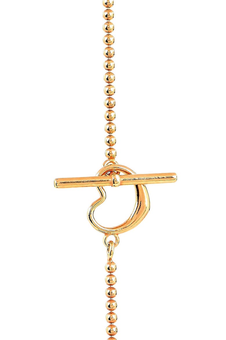Primavera Made in Italy Heart Beaded Necklace, Alternate, color, GOLD