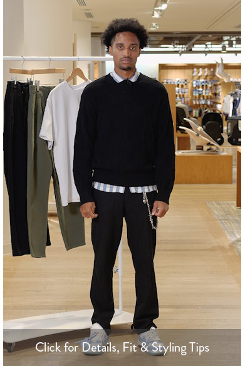 Check Knit Cotton Crewneck Sweater (Men) | Nordstrom