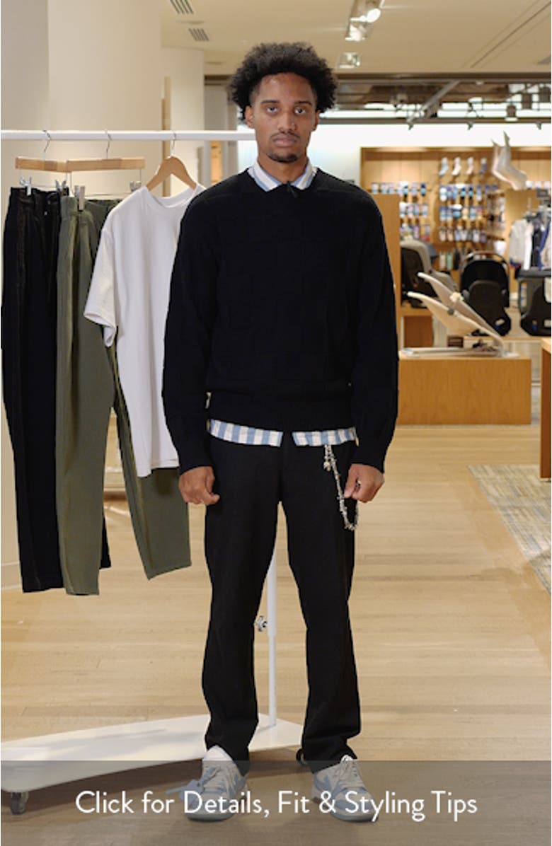 Check Knit Cotton Crewneck Sweater, sales video thumbnail